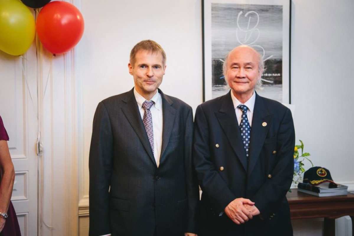 [vc_row][vc_column][vc_column_text]It is with our greatest pleasure to announce that one of our senior partners, the honorable Dr. Sutharm Valaisathien has been awarded with the Cross of Commander in the Order of the Crown (Commandeur de l’Ordre de la Couronne) by H.E. Ambassador Philippe Kridelka on behalf of His Majesty the King of the Belgians. The Order of the Crown is bestowed to Dr. Sutharm in recognition for his long year of diplomatic service. Moreover, Dr. Sutharm also resides as President of the Belgian-Luxembourg/Thai Chamber of Commerce where he had been holding the Presidency for the past decade (since 2001). After 10 years of Presidency, Dr Sutharm will become Honorary President of The Belgian-Luxembourg/Thai Chamber of Commerce. We, at ILCT are very proud of Dr Sutharm's effort in straightening the diplomatic relation between Belgium and Thailand.[/vc_column_text][/vc_column][/vc_row][vc_row css=".vc_custom_1638267971019{padding-top: 0px !important;padding-bottom: 0px !important;}"][vc_column width="1/3"][vc_single_image image="14702" img_size="full" alignment="center" onclick="link_image"][/vc_column][vc_column width="1/3"][vc_single_image image="14707" img_size="full" alignment="center" onclick="link_image"][/vc_column][vc_column width="1/3"][vc_single_image image="14709" img_size="full" alignment="center" onclick="link_image"][/vc_column][/vc_row][vc_row css=".vc_custom_1638268059954{padding-top: 0px !important;}"][vc_column css=".vc_custom_1638267693546{padding-top: 0px !important;}"][vc_single_image image="14711" img_size="full" alignment="center" onclick="link_image"][/vc_column][/vc_row]