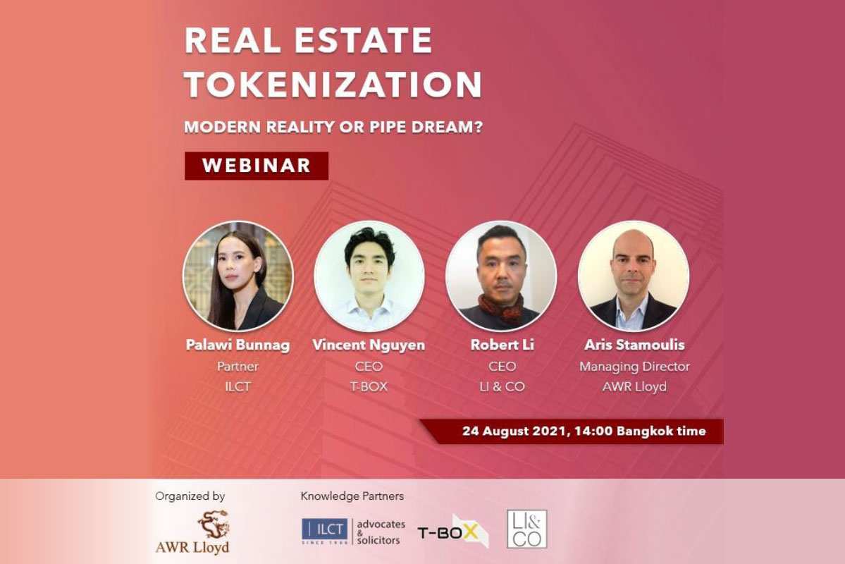 Real Estate Tokenization - Webinar on 24th August 2021 at 02.00 p.m.
